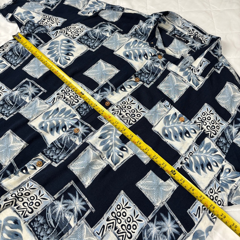 Puritan Hawaiian Shirt Mens 2XL Blue Rayon Tropical Camp Aloha Button Up - Picture 9 of 11